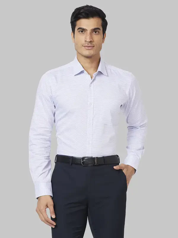 Men Violet Slim Fit Checks Cotton Shirts