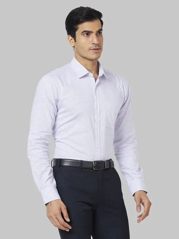 Men Violet Slim Fit Checks Cotton Shirts - Image 2