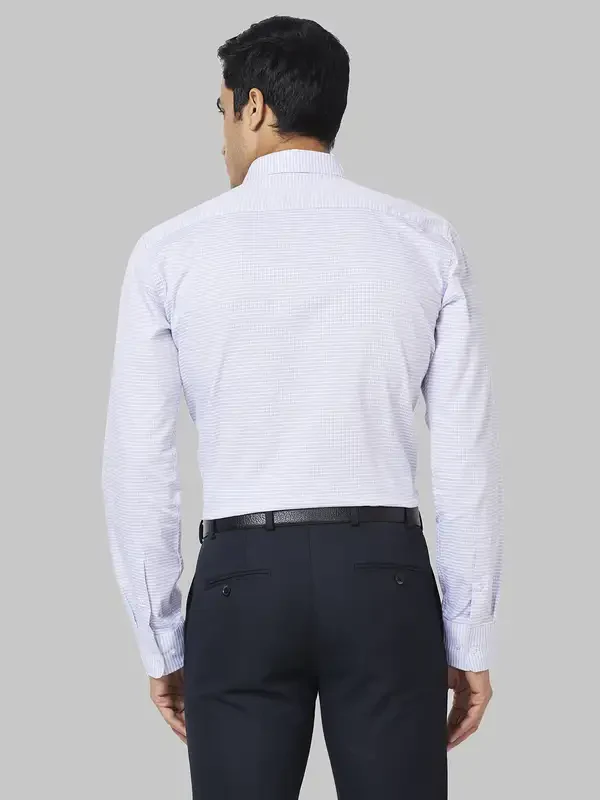 Men Violet Slim Fit Checks Cotton Shirts - Image 4