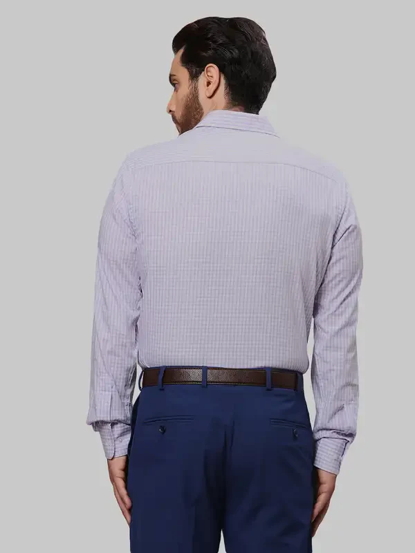 Men Violet Slim Fit Checks Cotton Shirts - Image 5