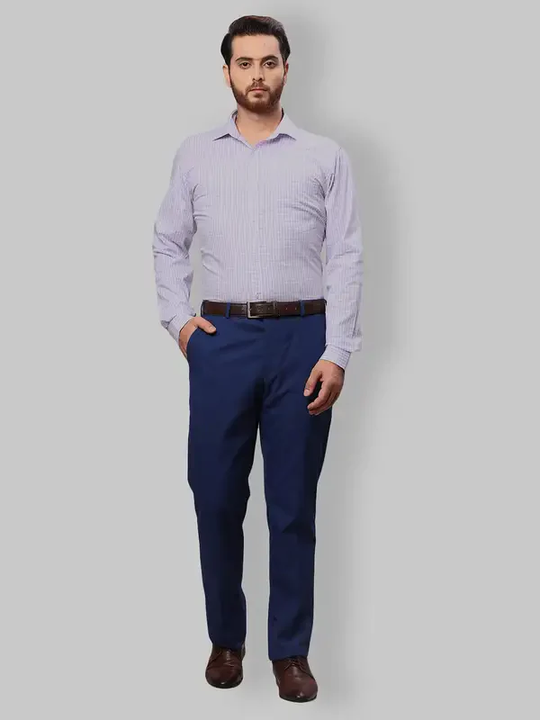 Men Violet Slim Fit Checks Cotton Shirts - Image 6