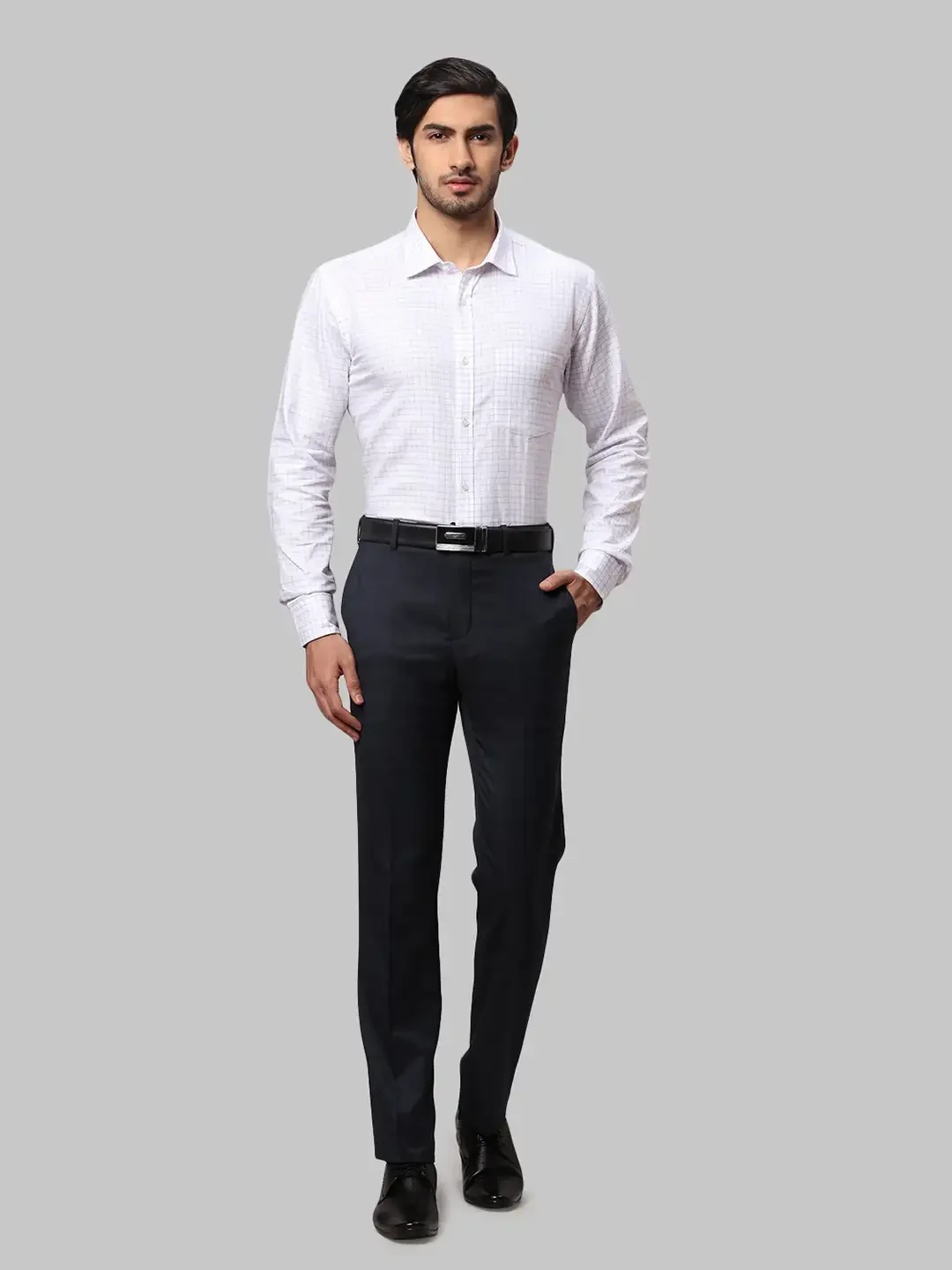 Men Violet Slim Fit Cotton Shirts - Image 5
