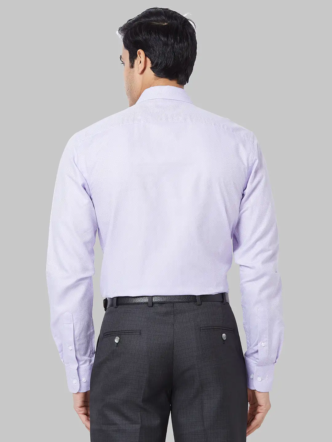 Men Violet Slim Fit Dobby Cotton Shirts - Image 4