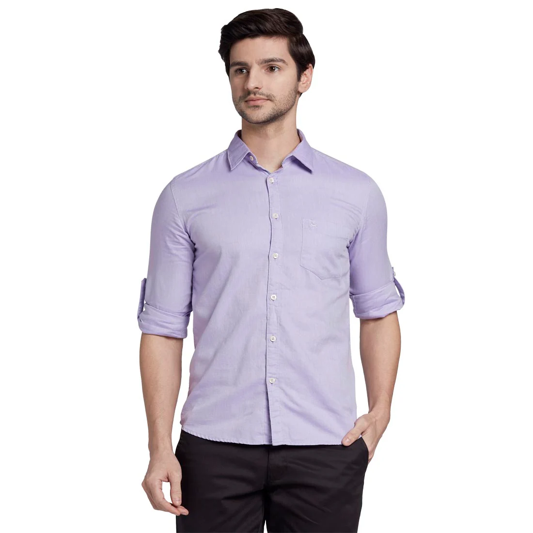 Men Violet Slim Fit Oxford Cotton Full Sleeve Shirts