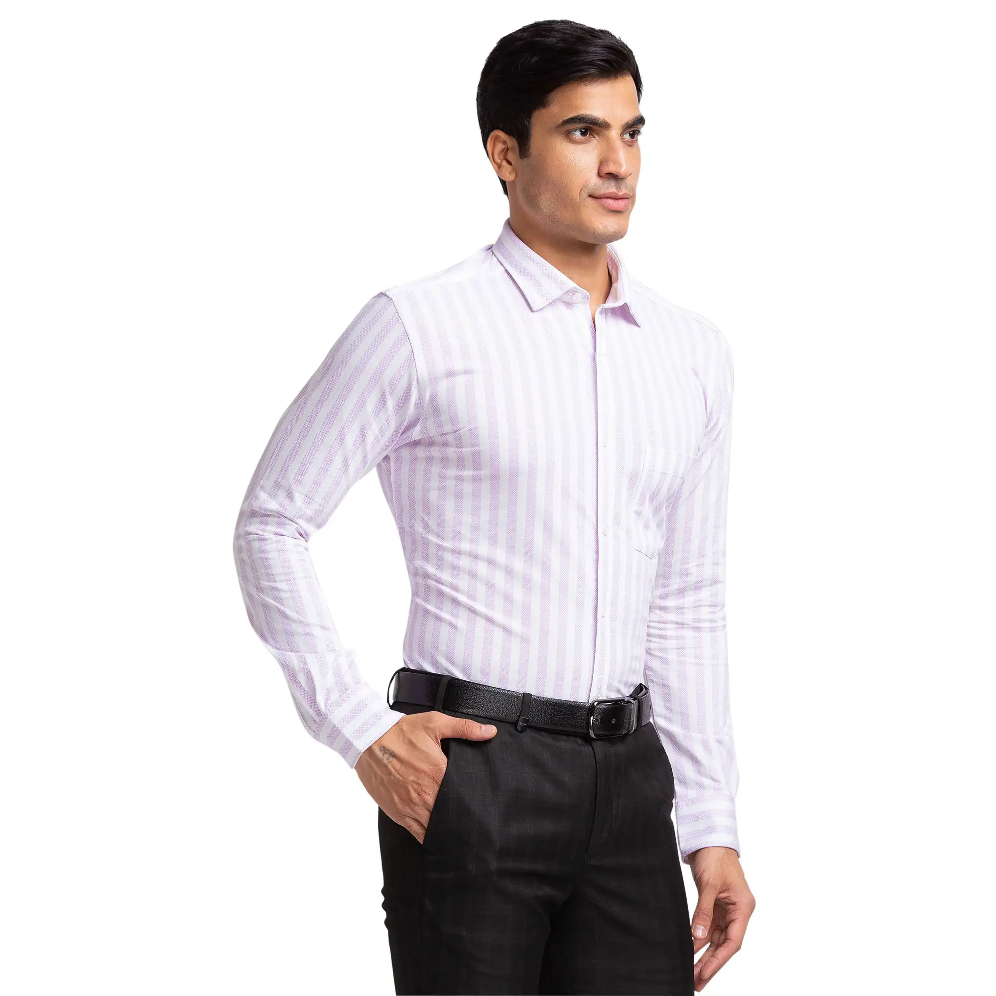Men Violet Slim Fit Print Cotton Blend Shirts - Image 2
