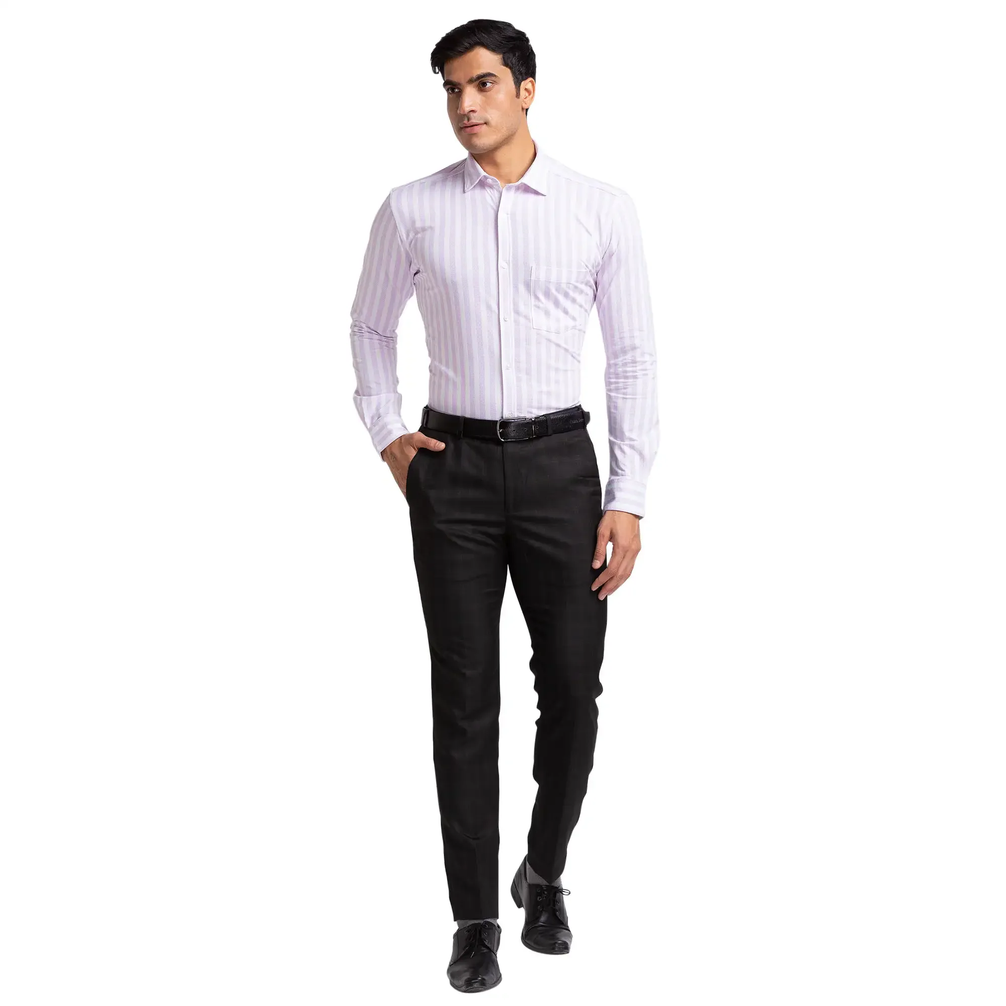 Men Violet Slim Fit Print Cotton Blend Shirts - Image 5