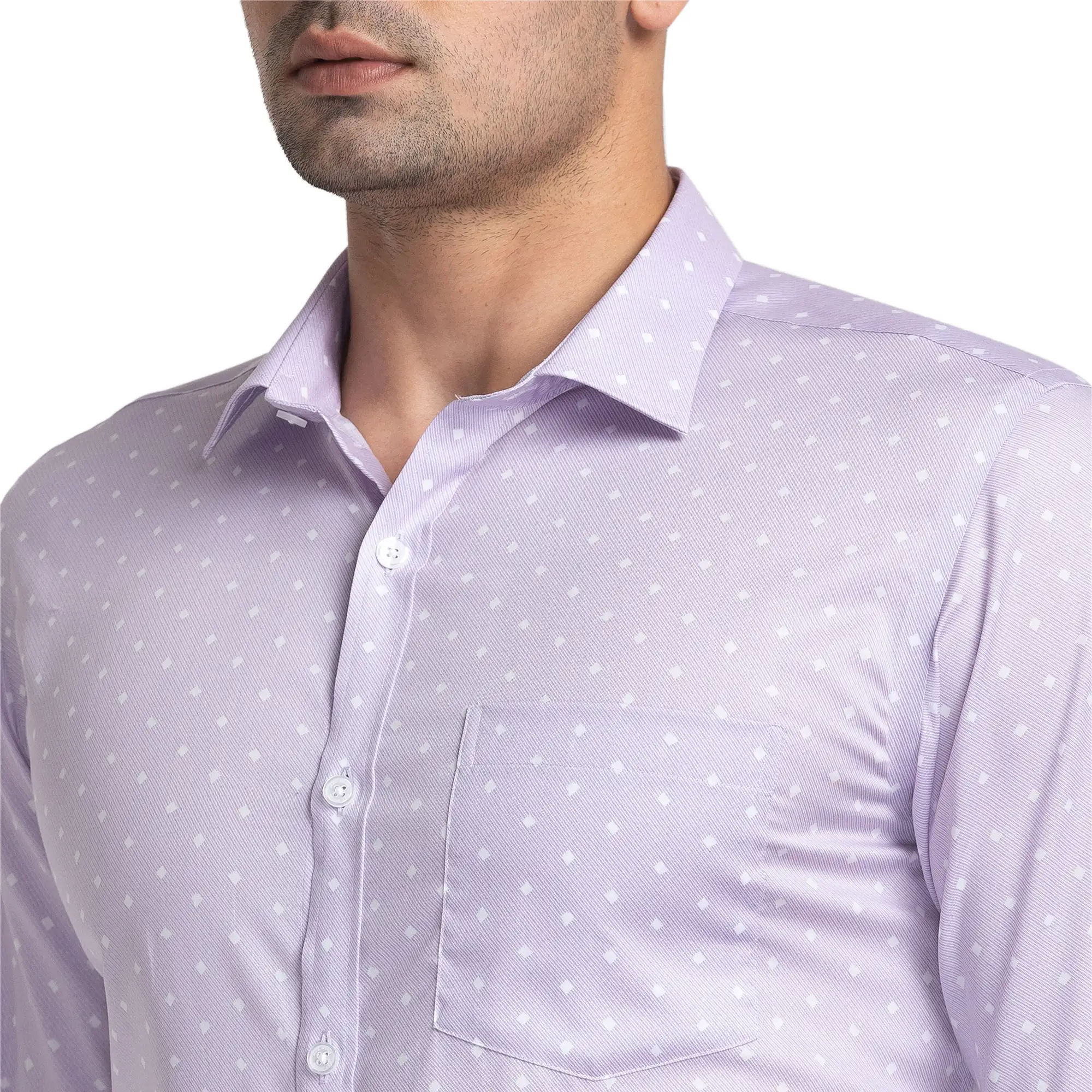 Park Avenue Men Violet Slim Fit Printed Cotton Formal Shirt - Image 6