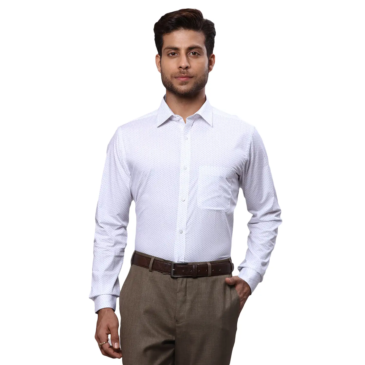 Men Violet Slim Fit Print Cotton Shirts