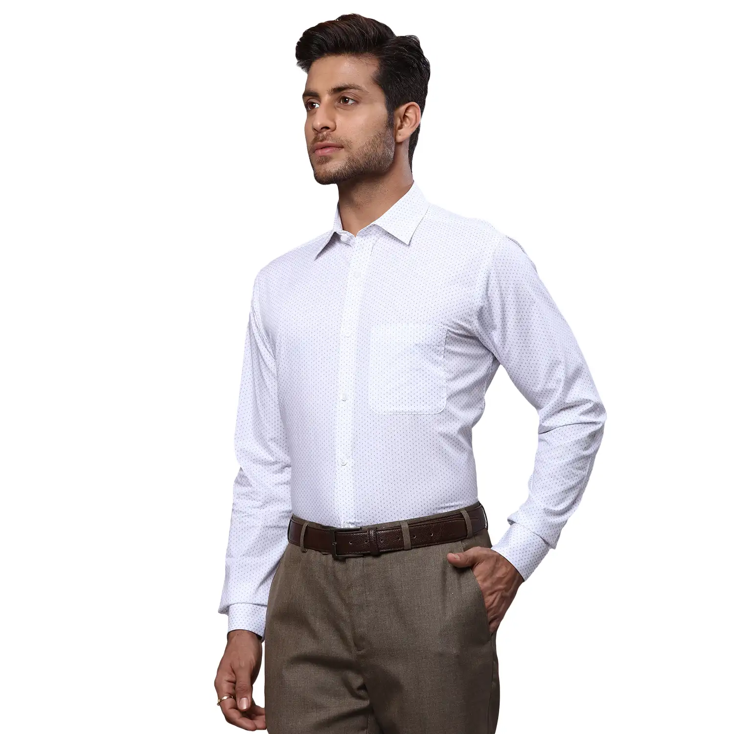 Men Violet Slim Fit Print Cotton Shirts - Image 3