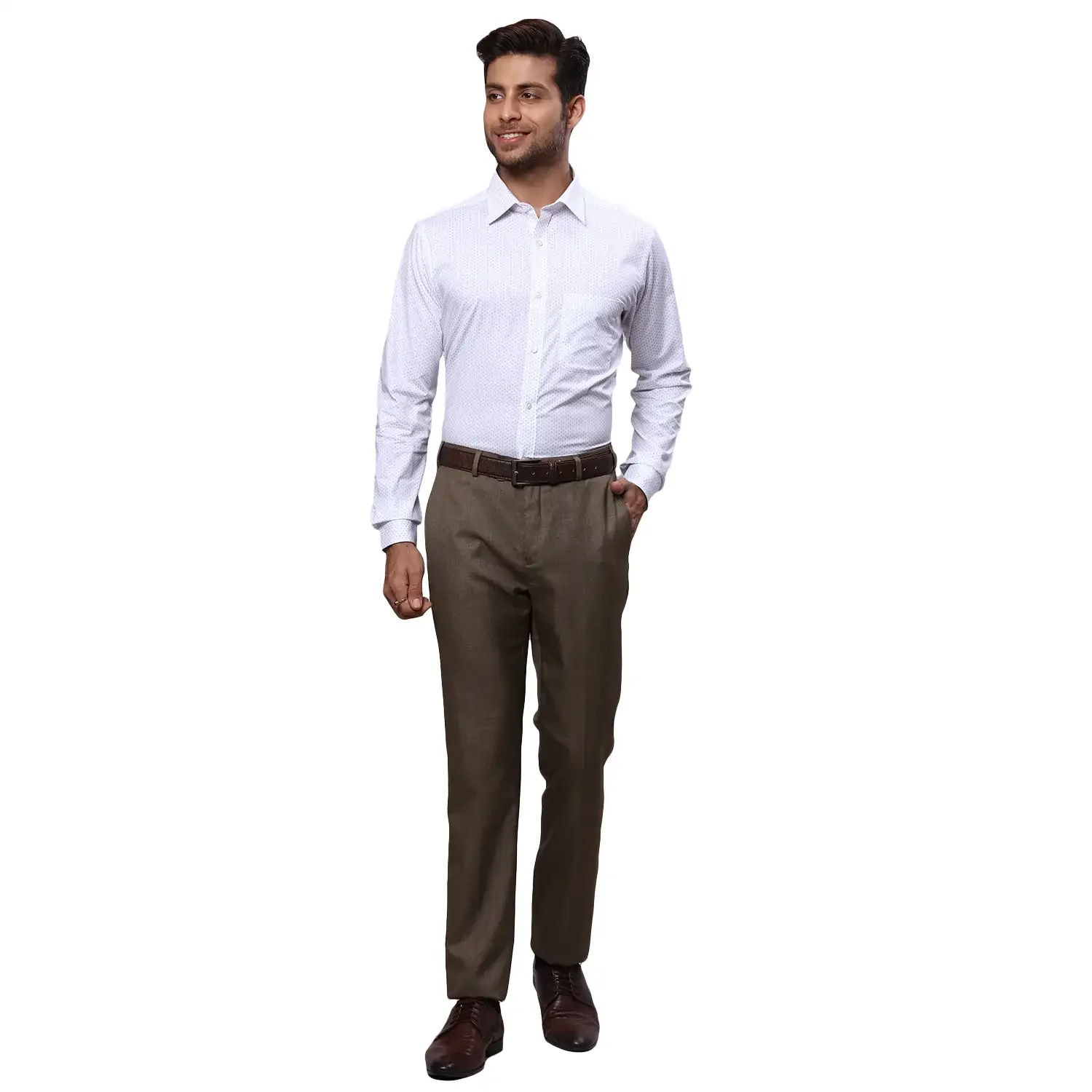 Men Violet Slim Fit Print Cotton Shirts - Image 6