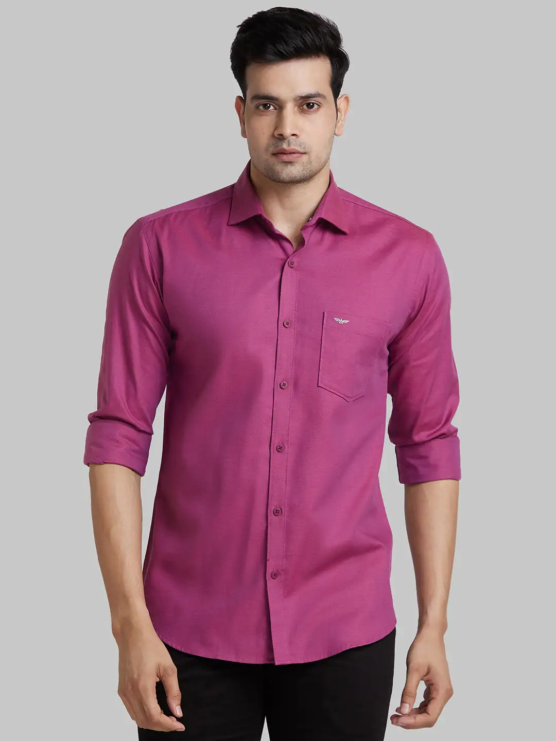 Park Avenue Men Purple Slim Fit Cotton Casual Shirt