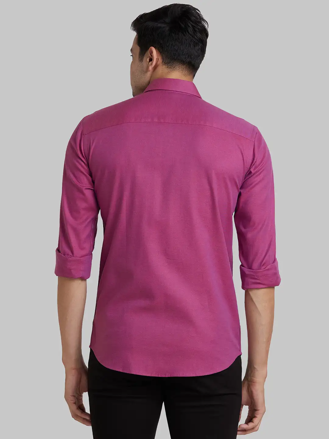 Park Avenue Men Purple Slim Fit Cotton Casual Shirt - Image 4