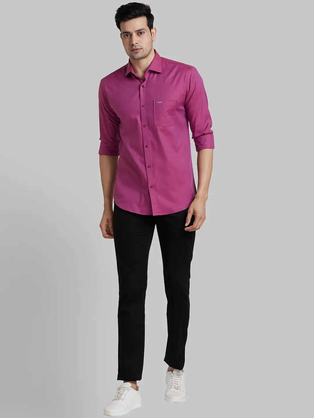 Park Avenue Men Purple Slim Fit Cotton Casual Shirt - Image 5