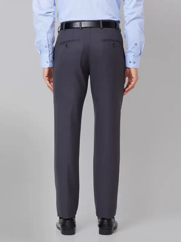 Men Violet Slim Fit Solid Polyester Blend Trouser - Image 4