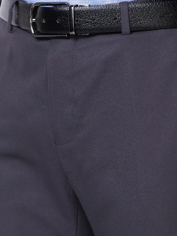 Men Violet Slim Fit Solid Polyester Blend Trouser - Image 6
