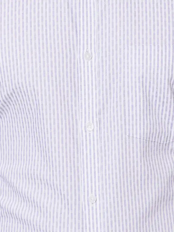 Men Violet Slim Fit Stripe Cotton Shirts - Image 8