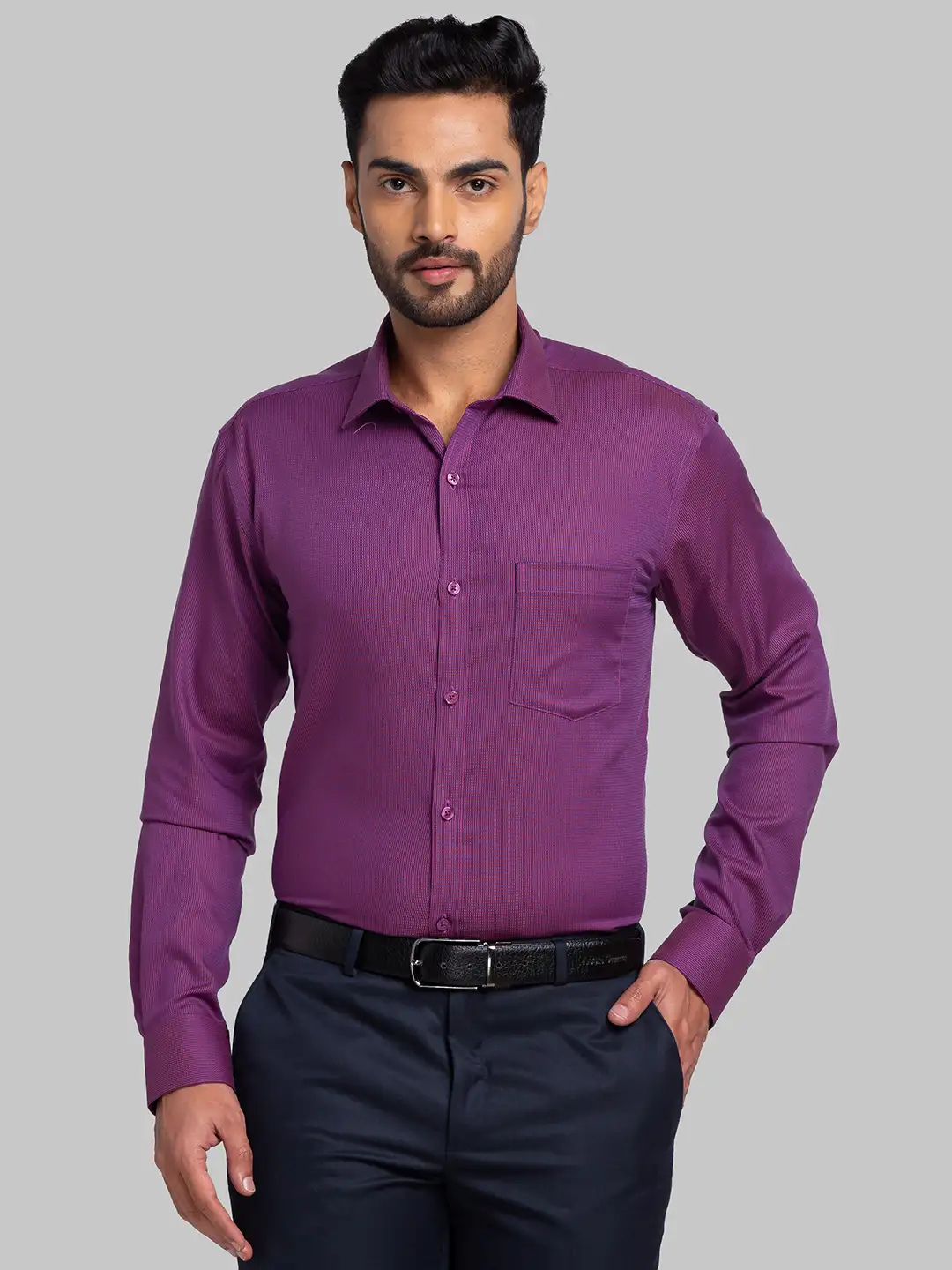 Park Avenue Men Purple Slim Fit Cotton Formal Shirt