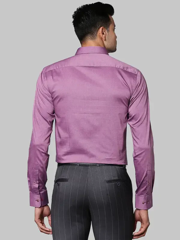 Men Violet Slim Fit Structure Cotton Shirts - Image 4