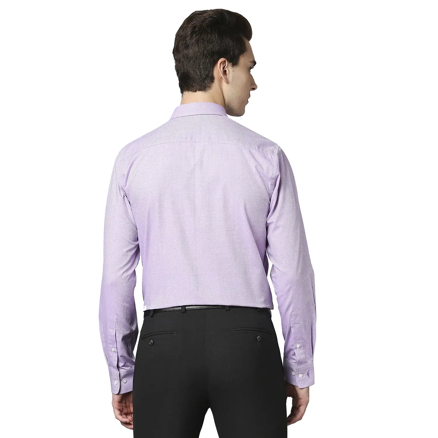 Men Violet Slim Fit Structure Cotton Shirts - Image 4