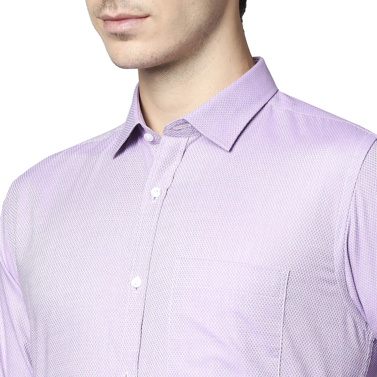 Men Violet Slim Fit Structure Cotton Shirts - Image 6