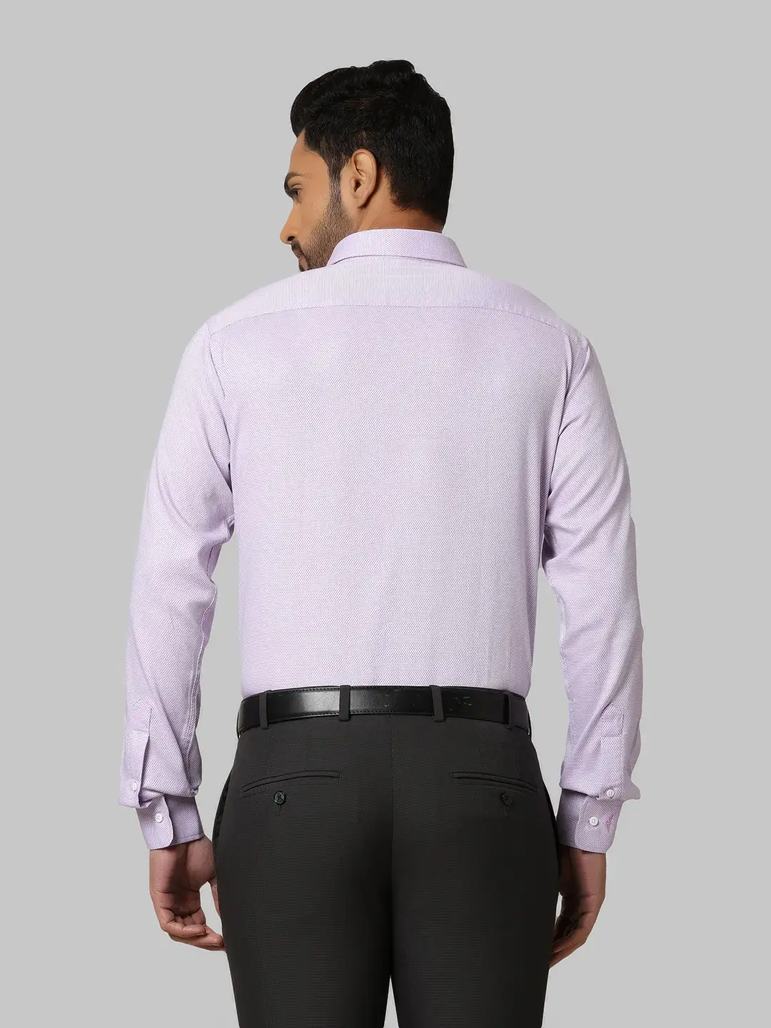 Men Violet Slim Fit Structure Cotton Shirts - Image 4