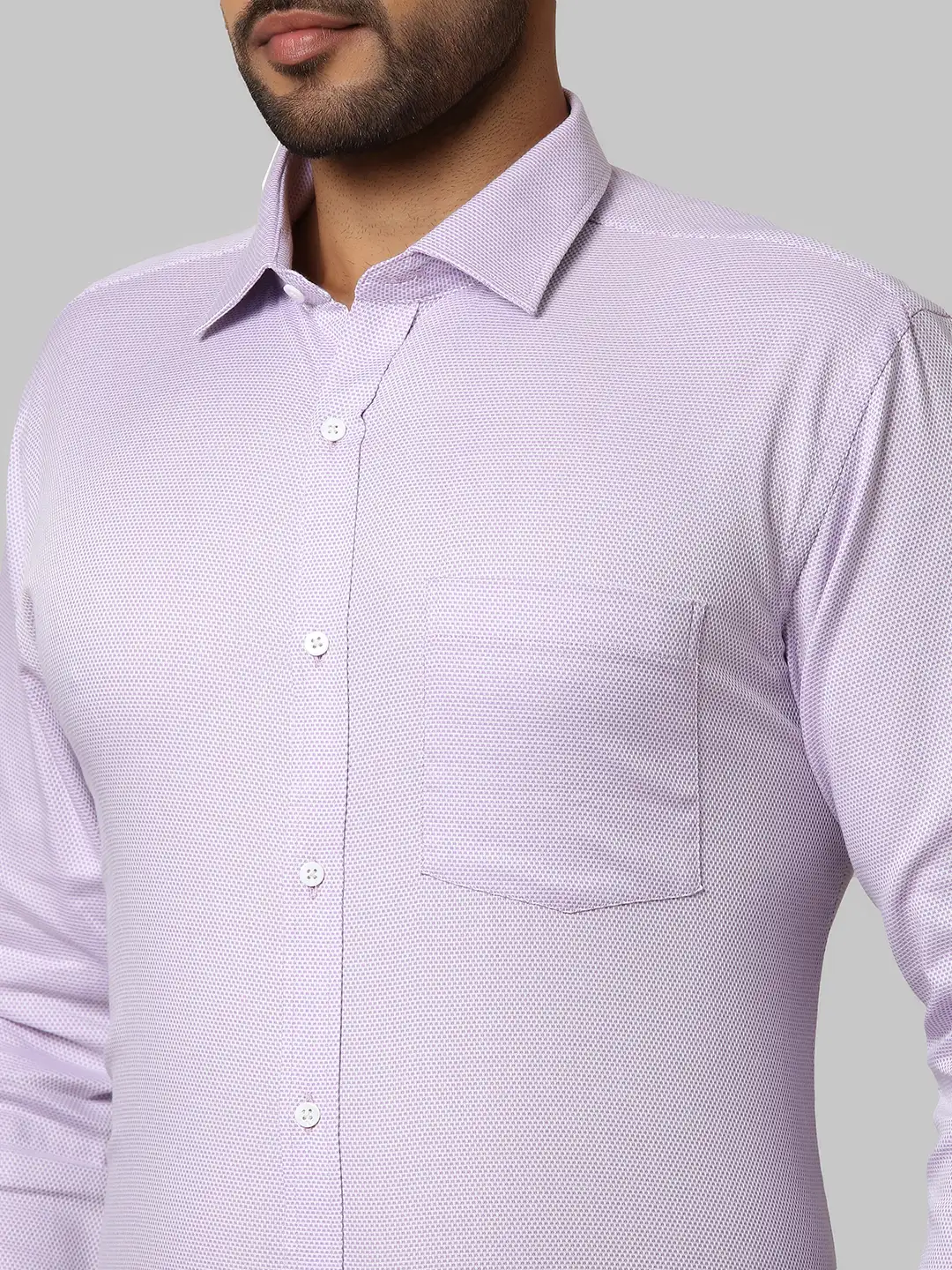 Men Violet Slim Fit Structure Cotton Shirts - Image 6