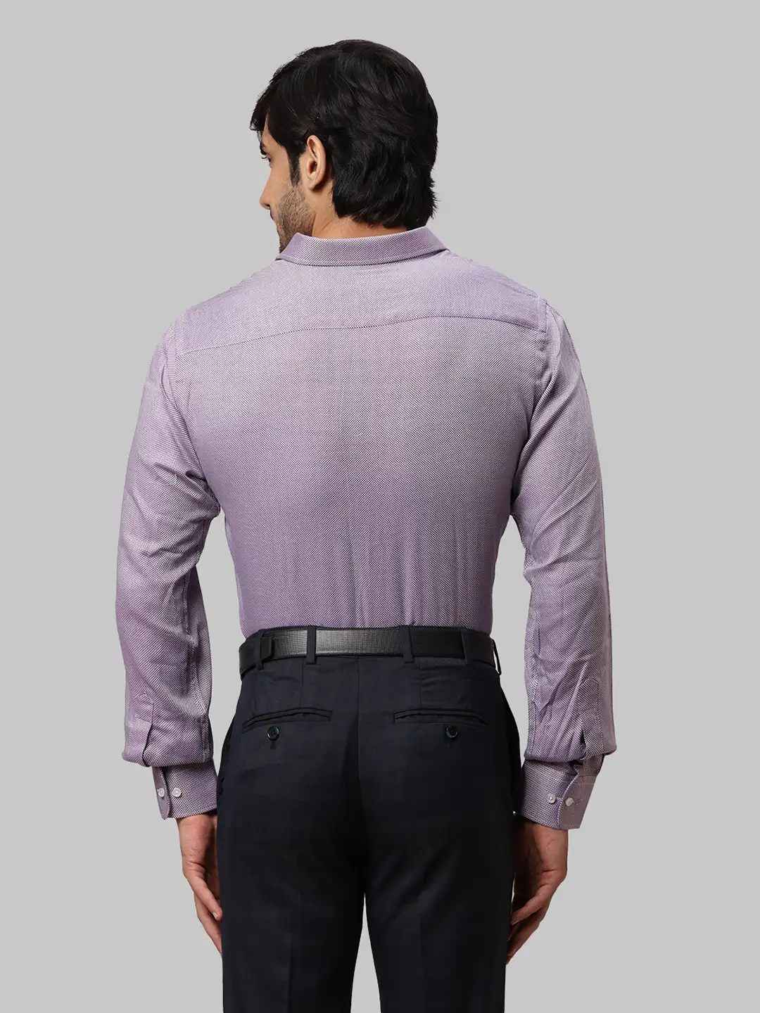 Men Violet Slim Fit Structure Cotton Shirts - Image 4