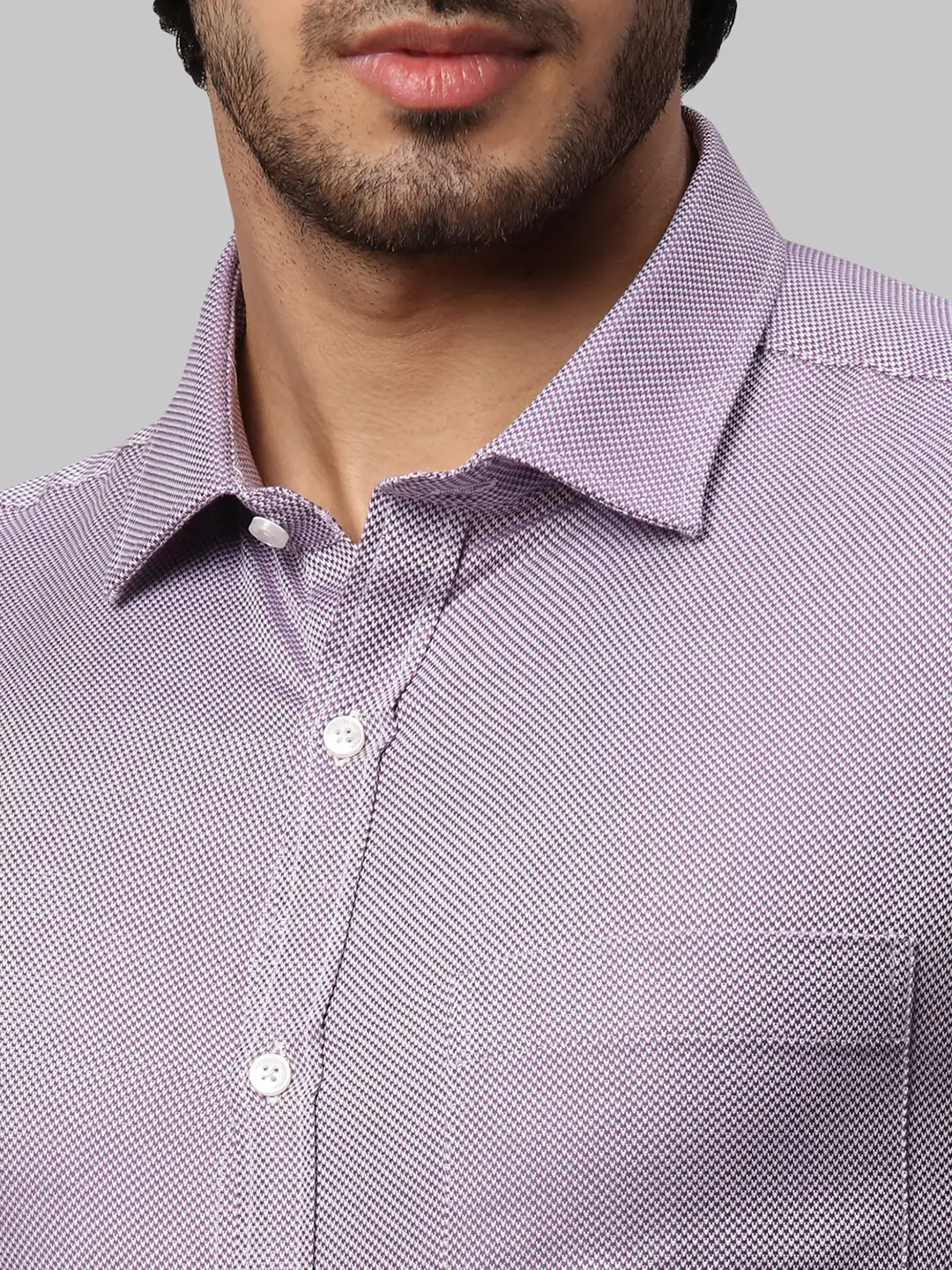 Men Violet Slim Fit Structure Cotton Shirts - Image 6