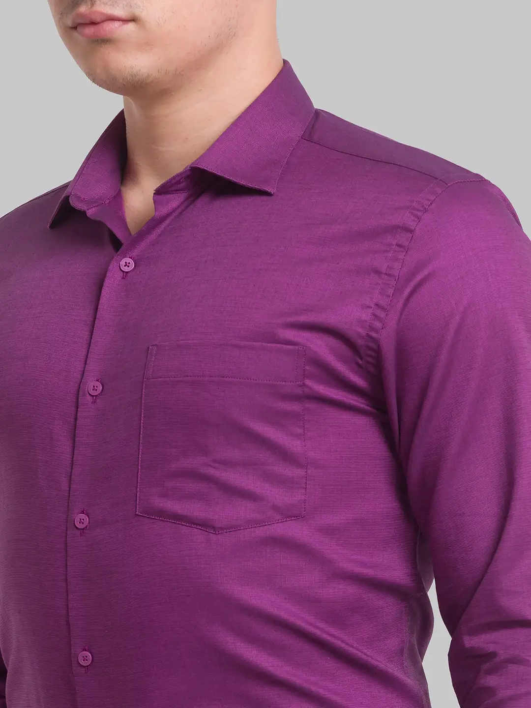 Men Violet Slim Fit Structure Cotton Shirts - Image 6