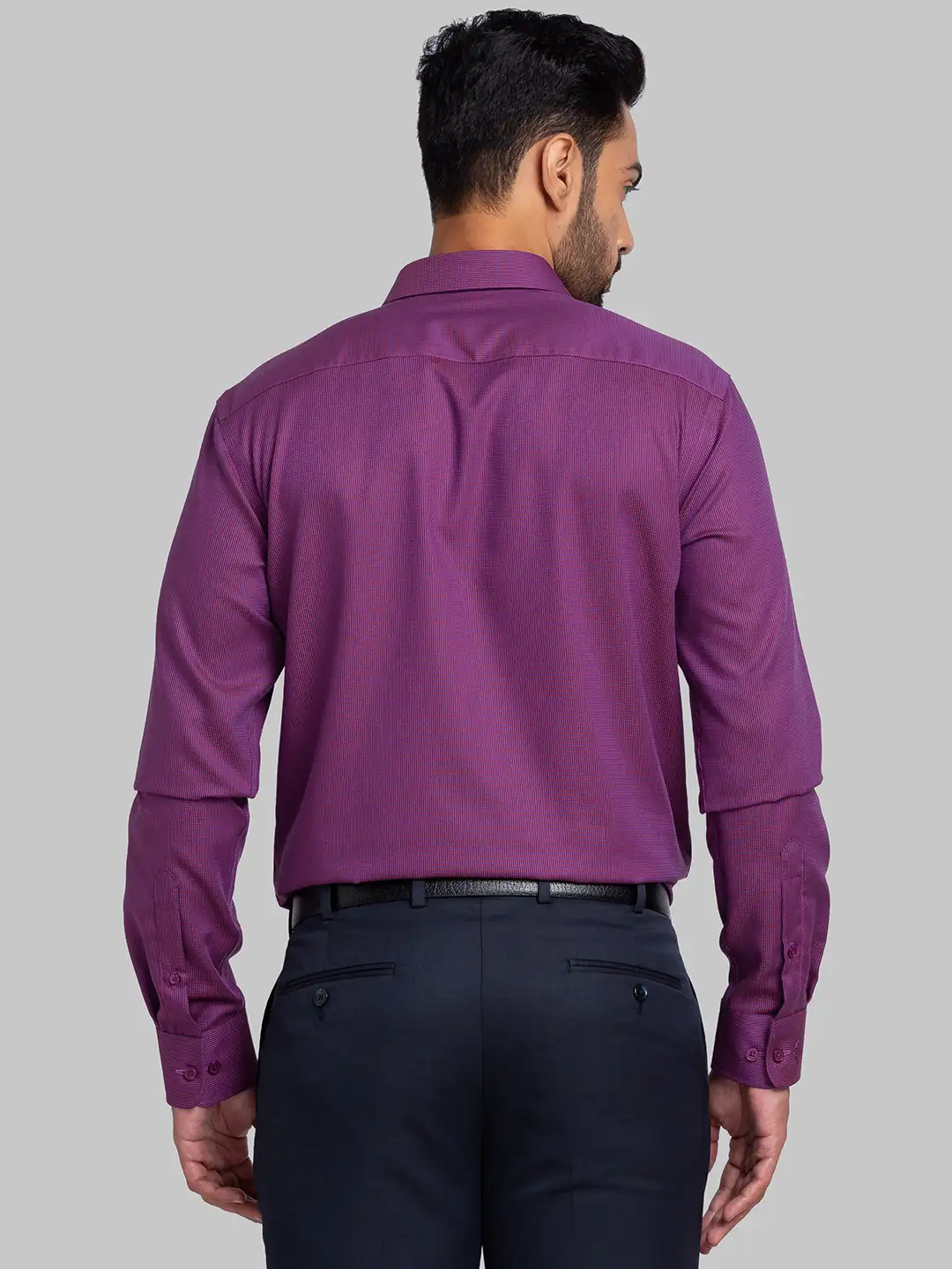 Park Avenue Men Purple Slim Fit Cotton Formal Shirt - Image 4