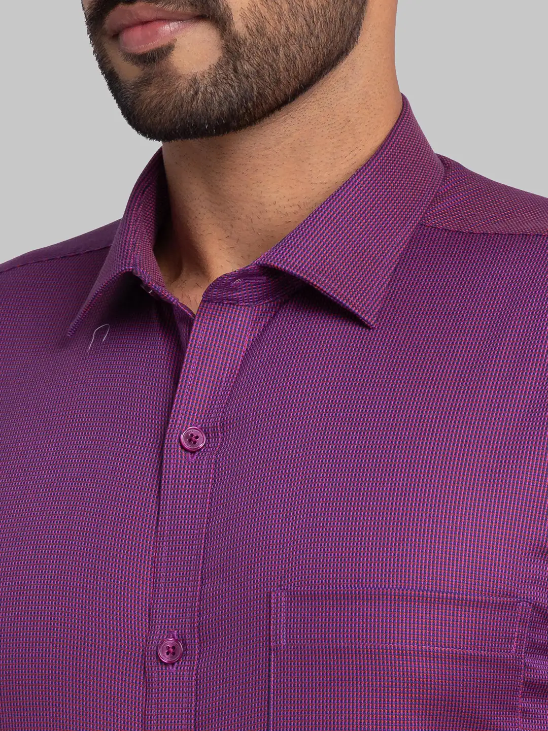 Park Avenue Men Purple Slim Fit Cotton Formal Shirt - Image 6