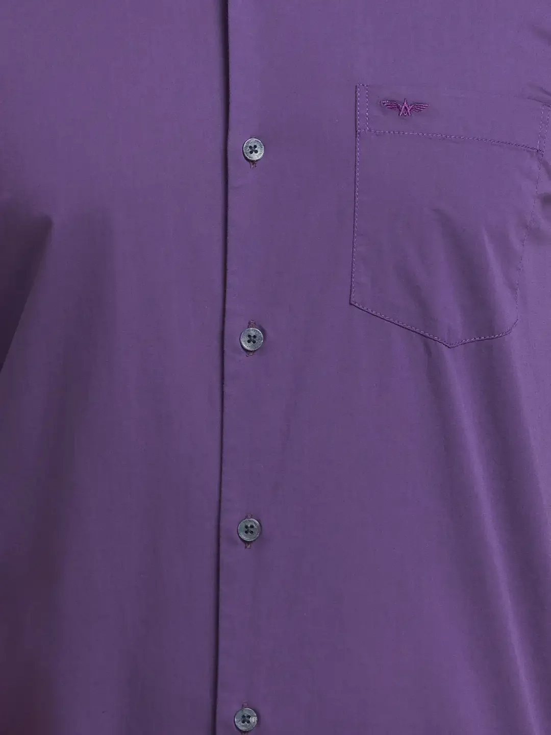 Men Violet Slim Fit Two Tone Cotton Blend Cut Away Collar Shirts - Image 7