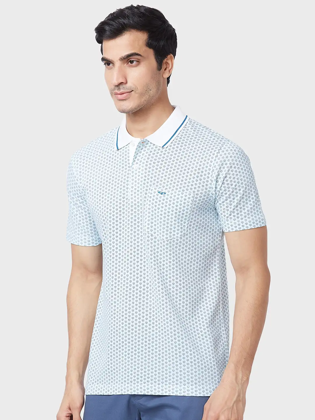 Men White Classic Fit Print Cotton Half Sleeve T-Shirt - Image 3
