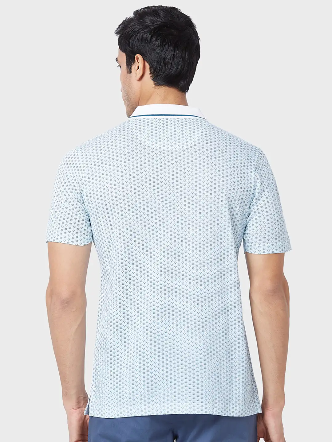 Men White Classic Fit Print Cotton Half Sleeve T-Shirt - Image 4