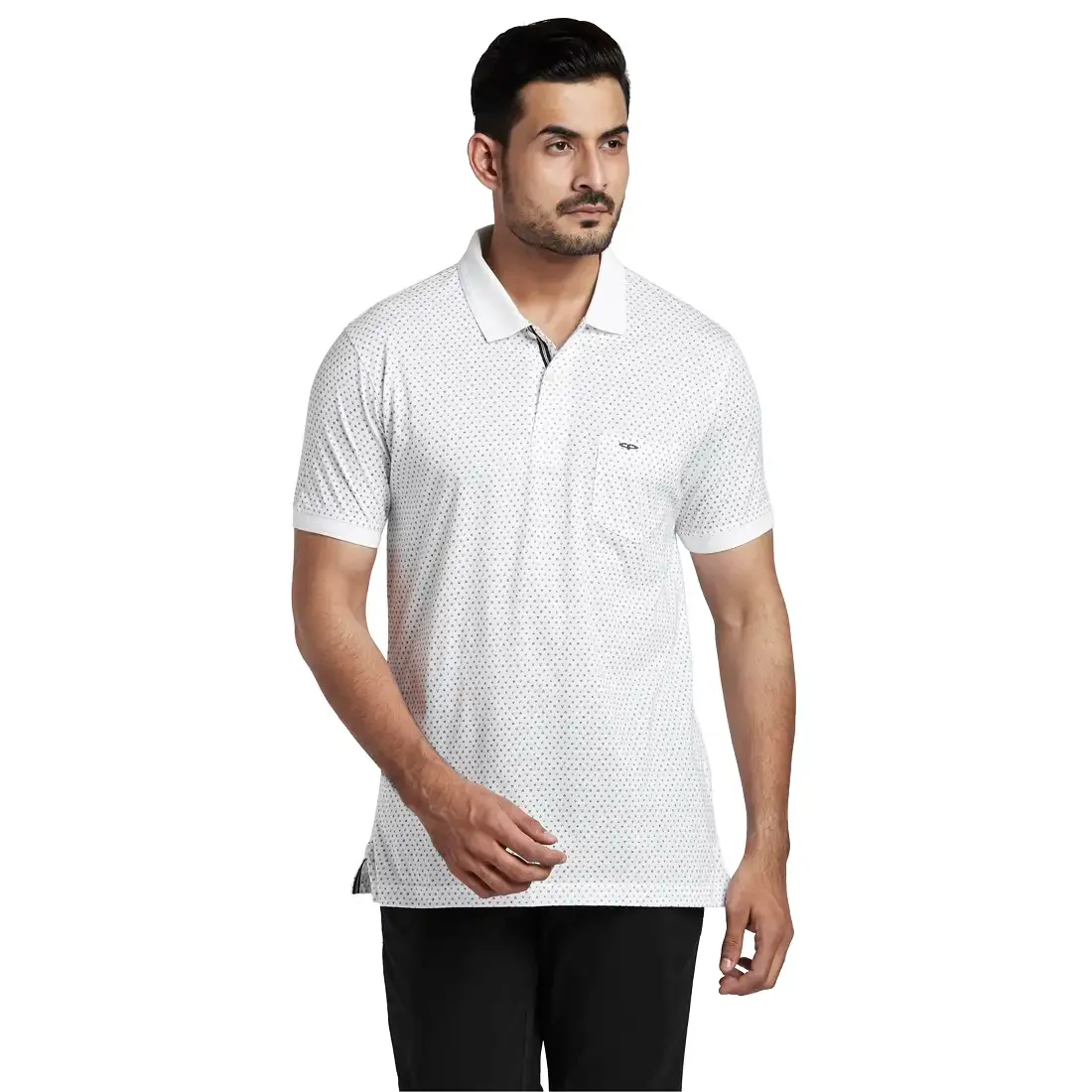Men White Classic Fit Print Cotton Half Sleeve T-Shirt