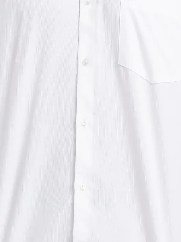 Men White Contemporary Fit Structure Cotton Shirts - Image 7