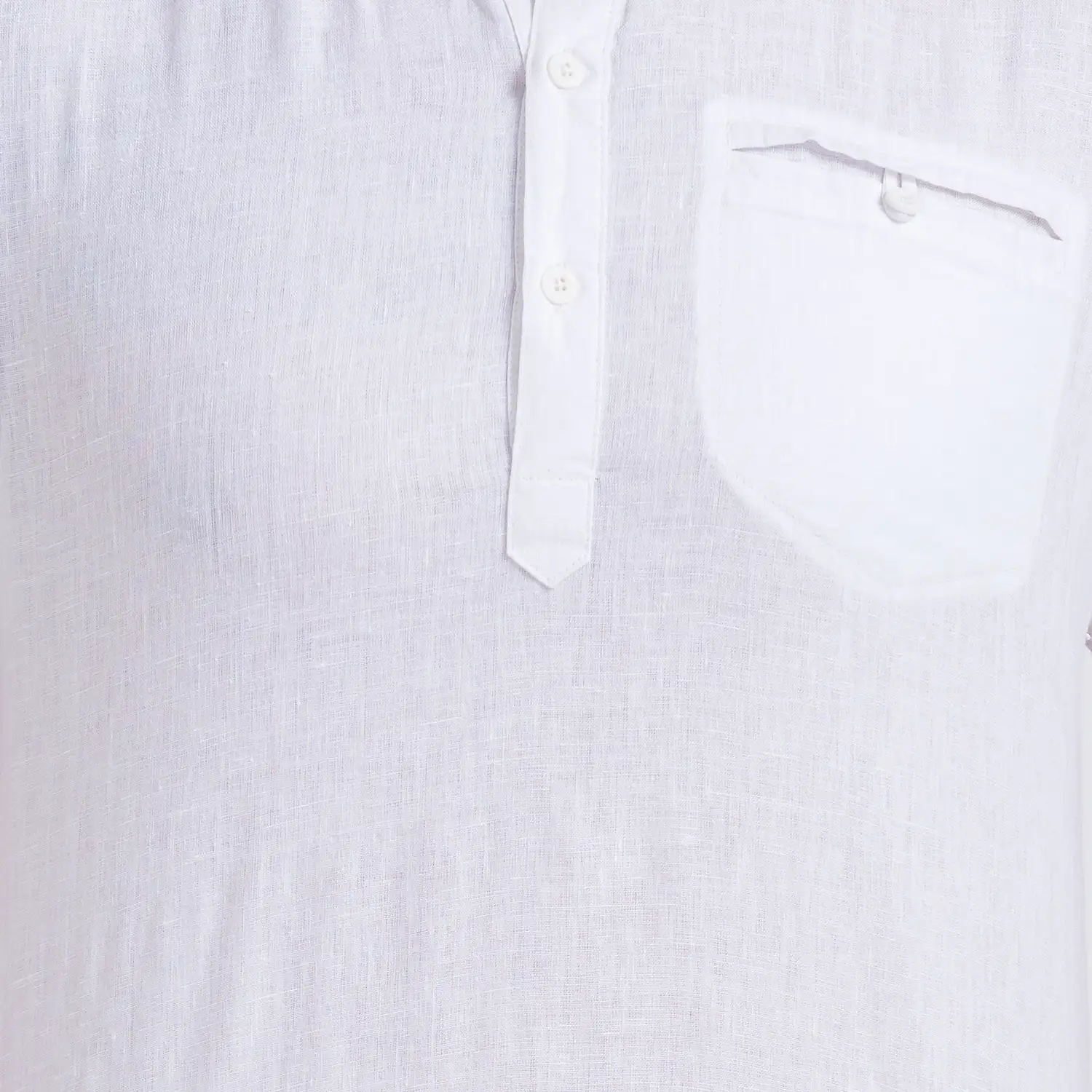 Men White Regular Fit Solid Linen T-Shirt - Image 7