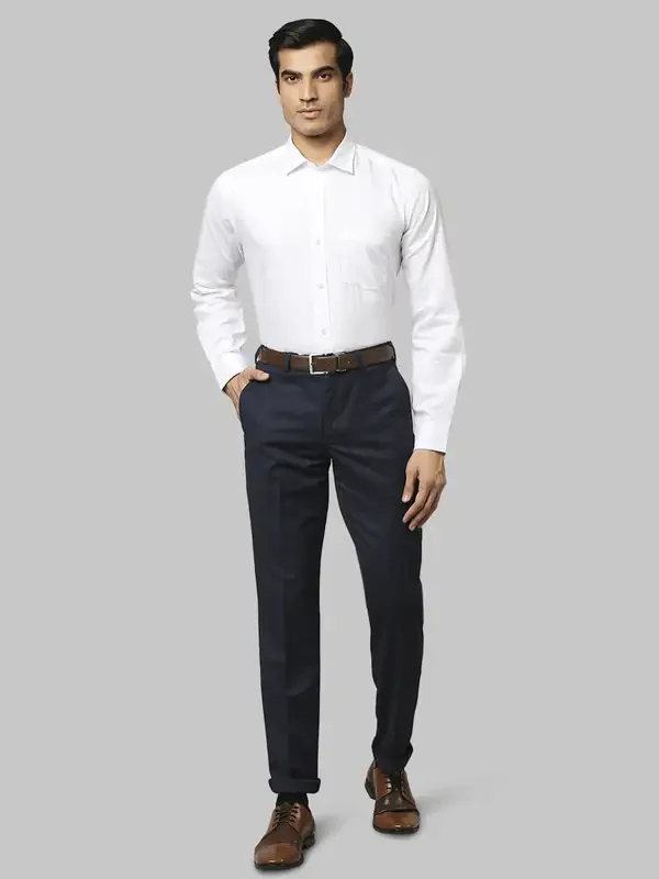 Park Avenue Men White Regular Fit Structure Formal Shirt - Image 6