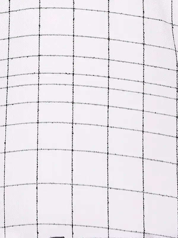 Men White Slim Fit Checks Cotton Shirts - Image 7
