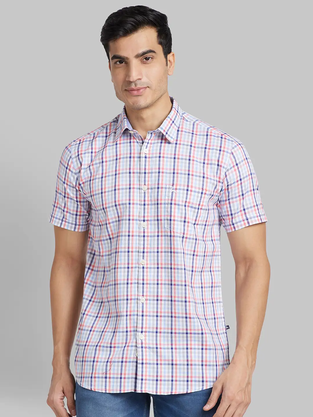 Men White Slim Fit Print Cotton Full Sleeve Shirts