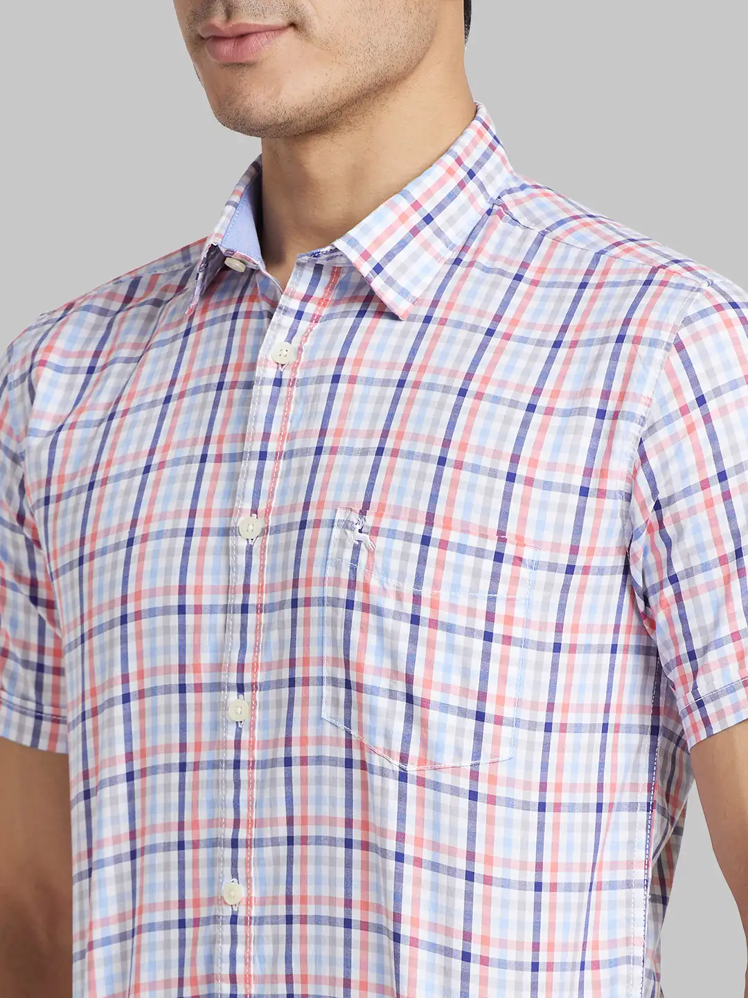 Men White Slim Fit Print Cotton Full Sleeve Shirts - Image 6