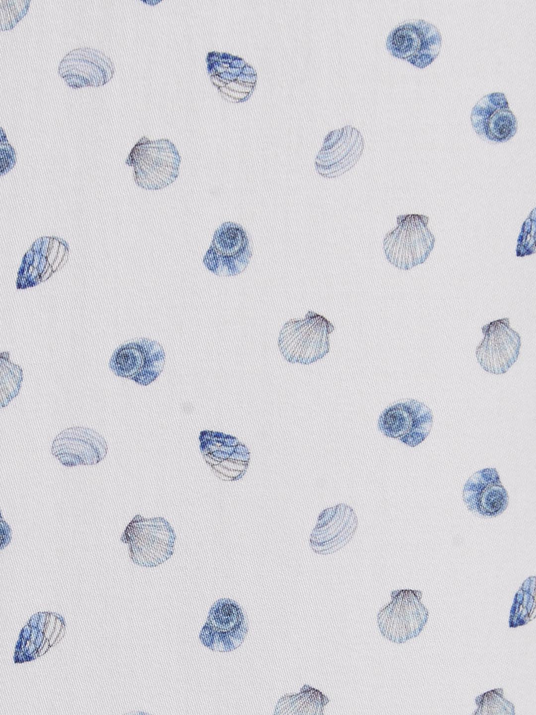 Men White Slim Fit Print Cotton Full Sleeve Shirts - Image 7