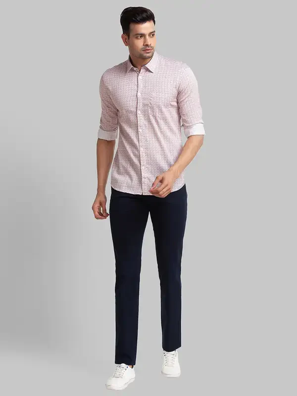 Parx Men Pink Printed Slim Fit Cotton Casual Shirt - Image 5