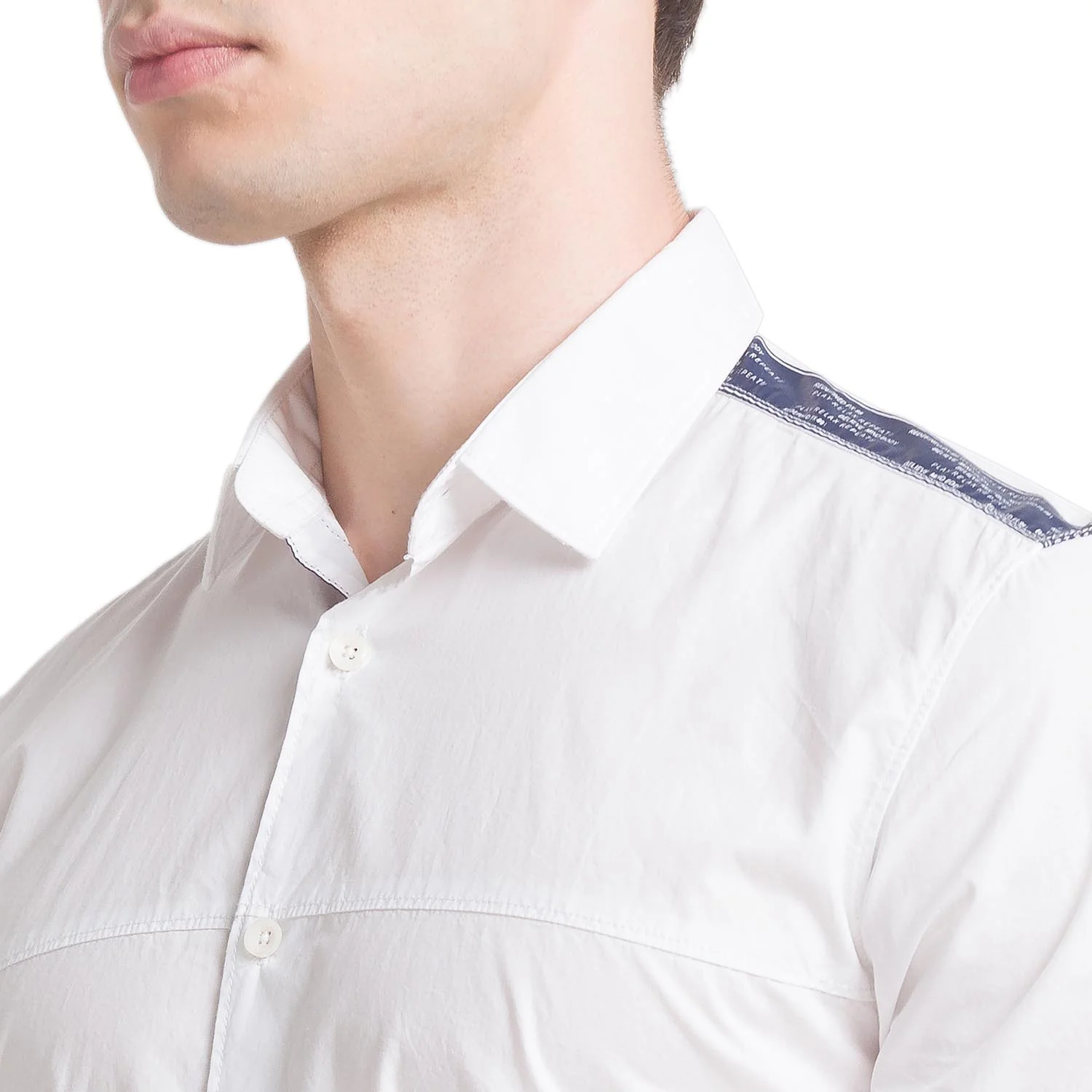 Men White Slim Fit Solid Cotton Full Sleeve Shirts - Image 6