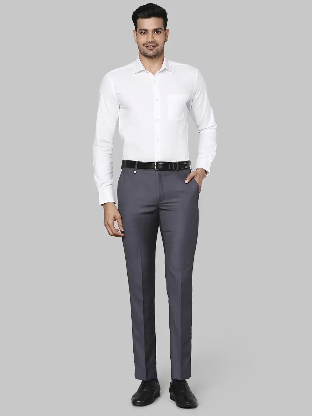 Men White Slim Fit Solid Cotton Shirts - Image 5