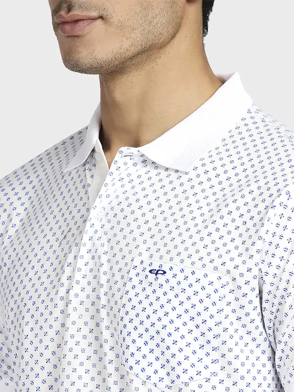 Men White Tailored Fit Print Cotton Half Sleeve T-Shirt - Image 6