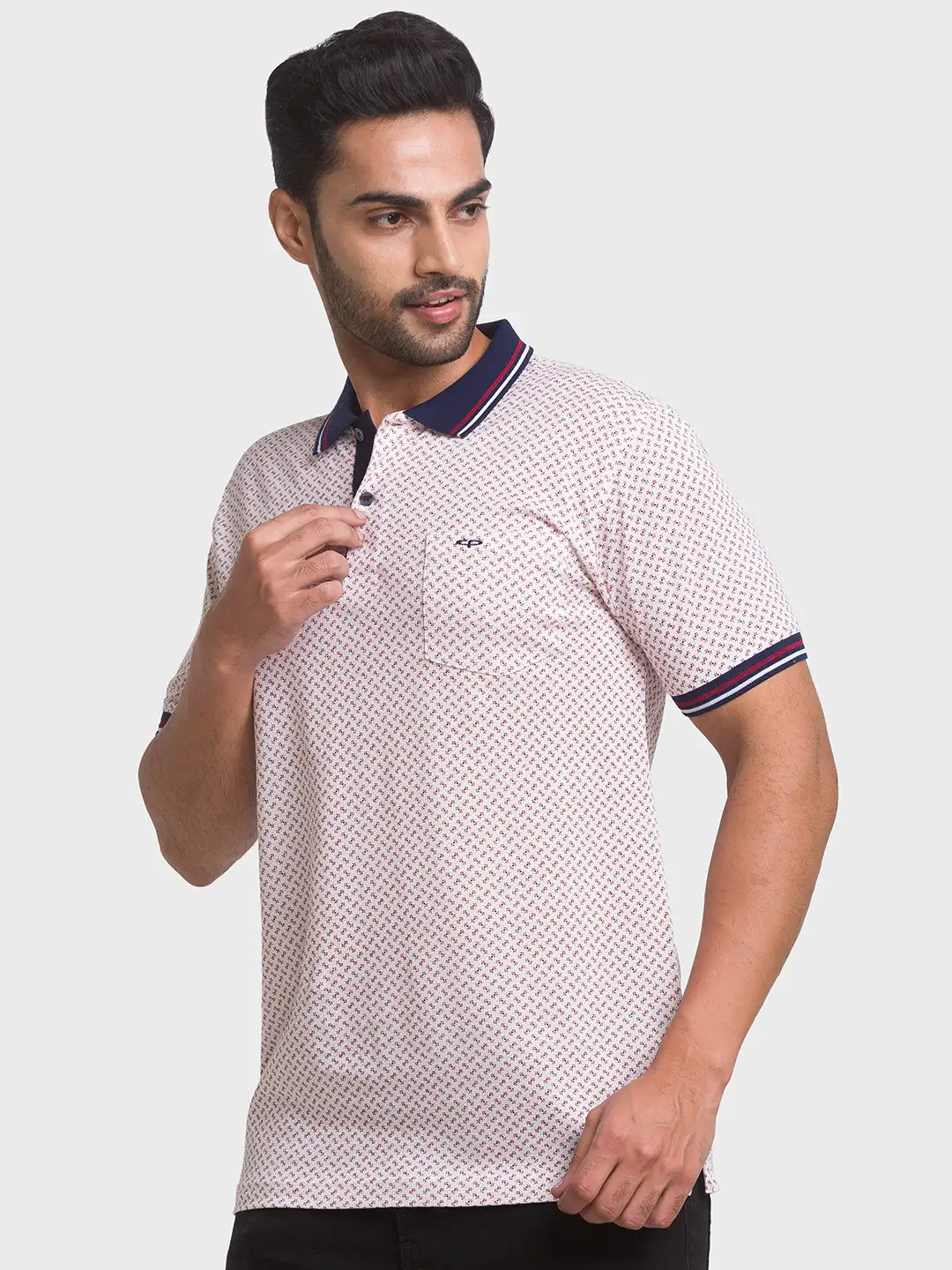 Men White Tailored Fit Print Cotton Half Sleeve T-Shirt - Image 3