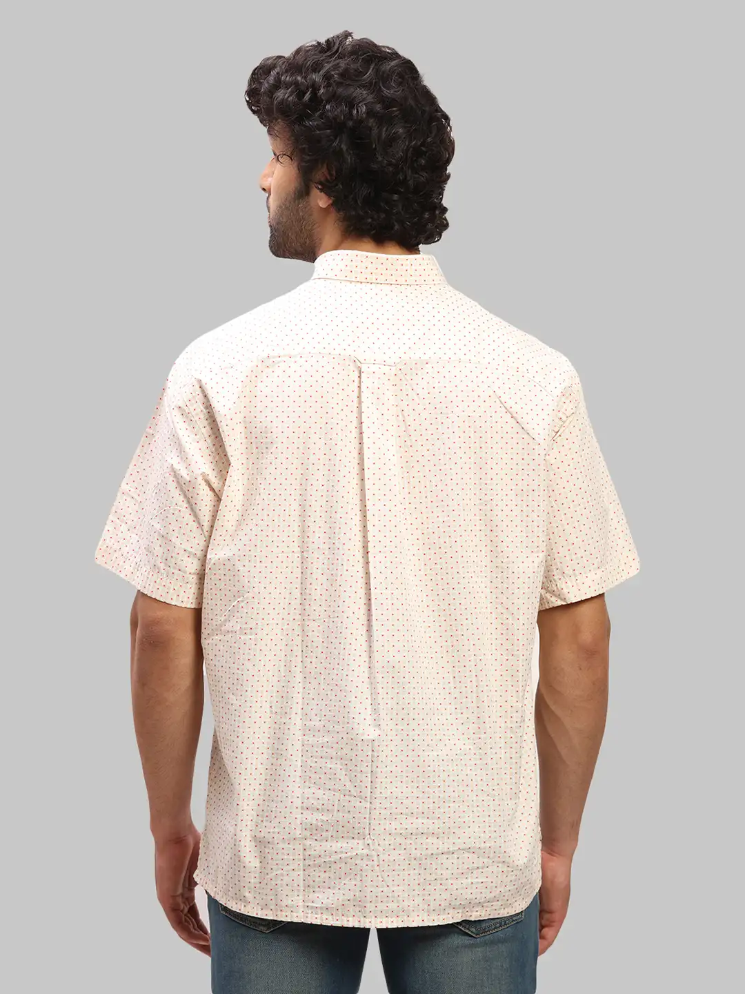 Men Yellow Classic Fit Print Cotton Half Sleeve Shirts - Image 4