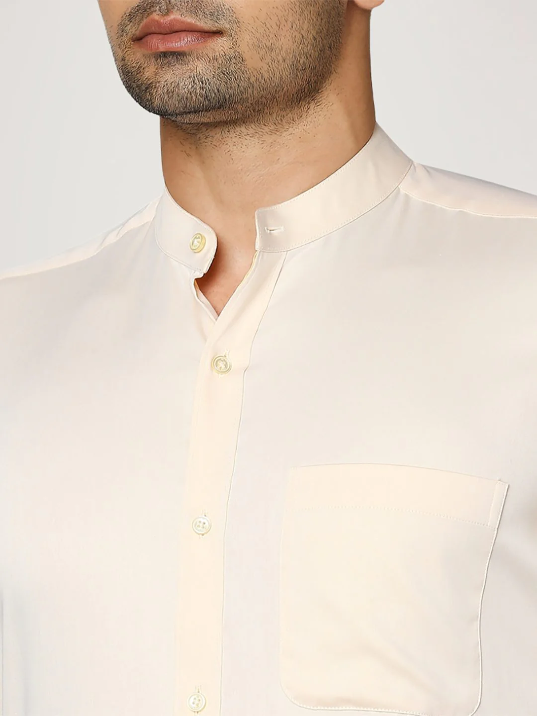 Men Yellow Contemporary Fit Satin Cotton Full Sleeve Shirts