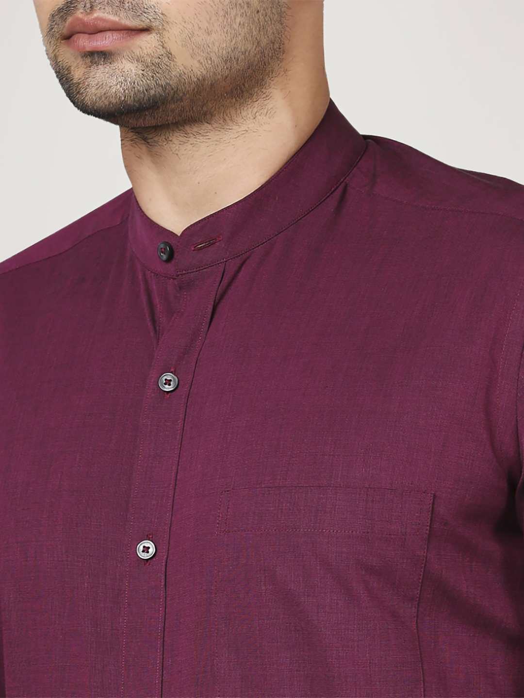 Men Yellow Contemporary Fit Solid Cotton Full Sleeve Shirts